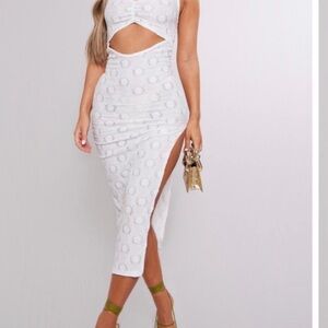 Elegant White Cut-Out Dress